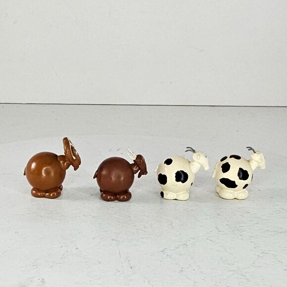 Miniature Brazilian Marble Animal Figurines Set Of 4 Ram Goat Cow Design - Picture 5 of 8